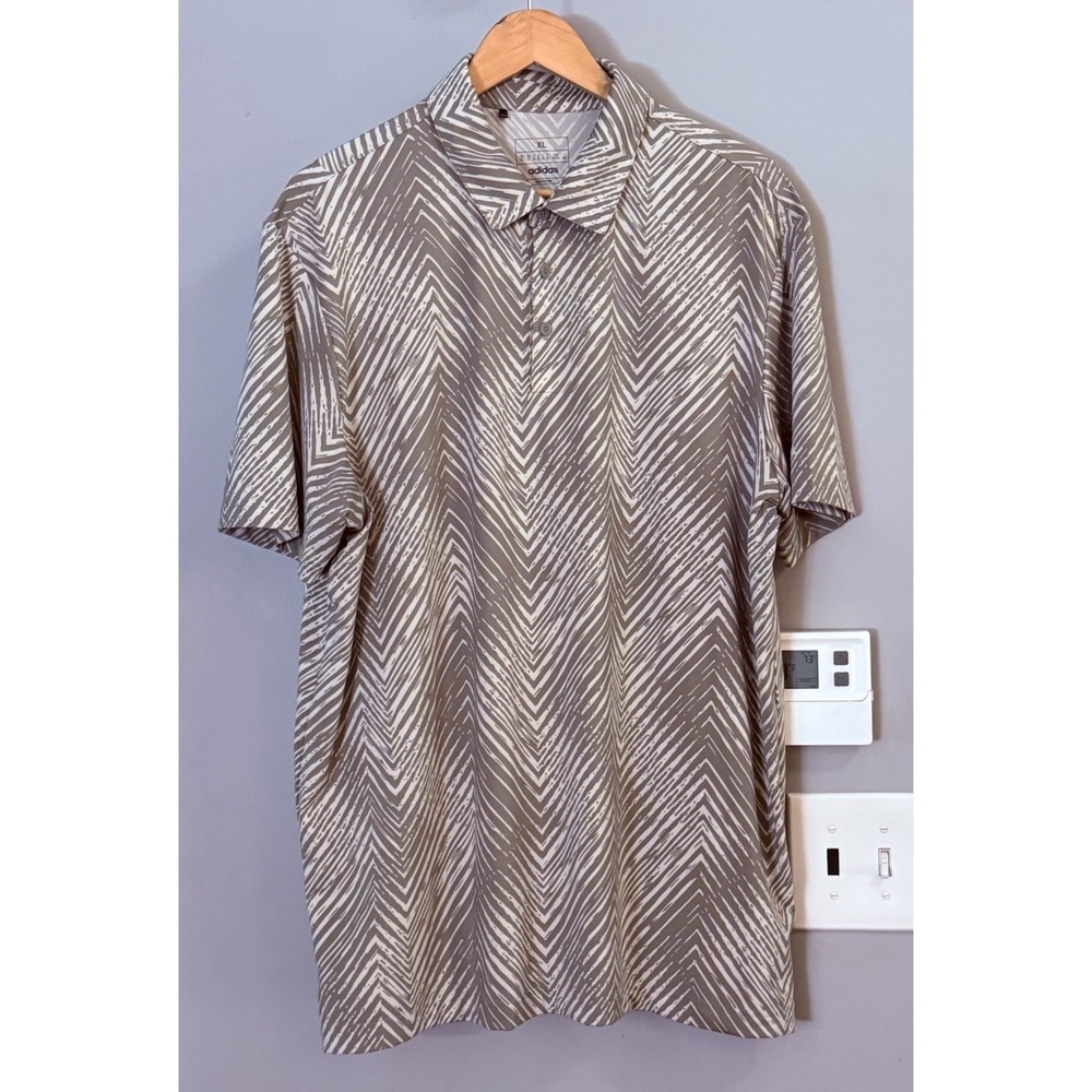 Adidas Shirt Polo Allover Print Athletic Golf Performance Mens XL
